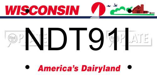 NDT91I Wisconsin License Plate