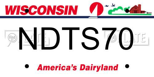 NDTS70 Wisconsin License Plate