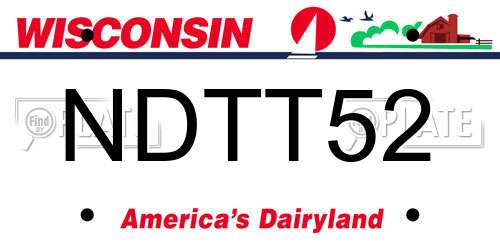 NDTT52 Wisconsin License Plate