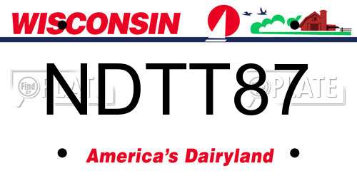 NDTT87 Wisconsin License Plate