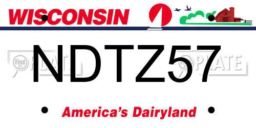 NDTZ57 Wisconsin License Plate