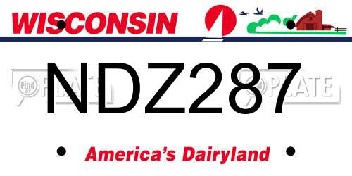 NDZ287 Wisconsin License Plate