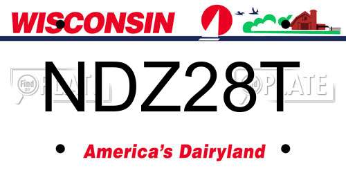 NDZ28T Wisconsin License Plate