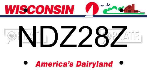 NDZ28Z Wisconsin License Plate