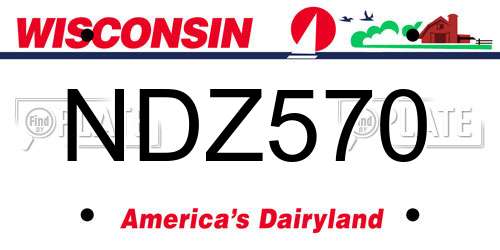 NDZ570 Wisconsin License Plate