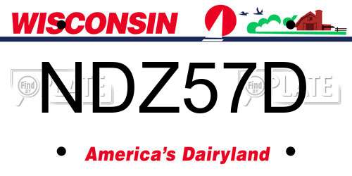 NDZ57D Wisconsin License Plate