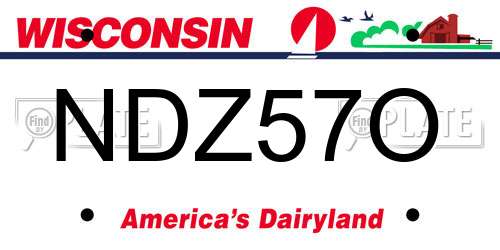 NDZ57O Wisconsin License Plate