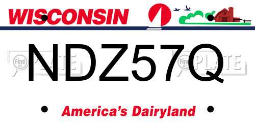 NDZ57Q Wisconsin License Plate