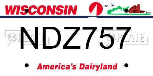 NDZ757 Wisconsin License Plate