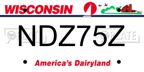NDZ75Z Wisconsin License Plate