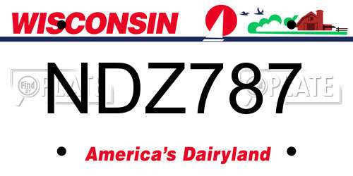 NDZ787 Wisconsin License Plate