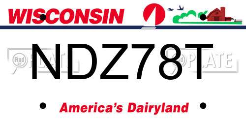 NDZ78T Wisconsin License Plate