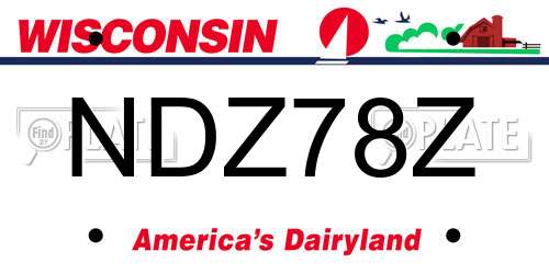 NDZ78Z Wisconsin License Plate