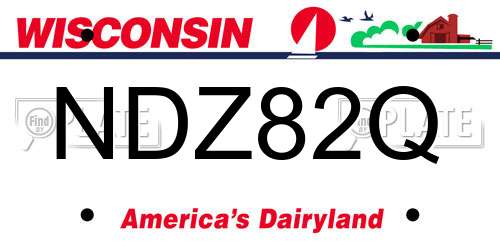 NDZ82Q Wisconsin License Plate
