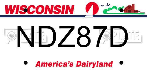 NDZ87D Wisconsin License Plate