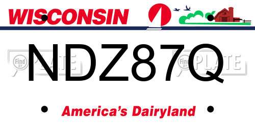 NDZ87Q Wisconsin License Plate