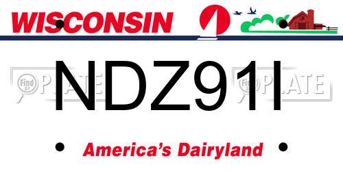 NDZ91I Wisconsin License Plate