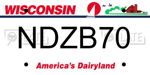 NDZB70 Wisconsin License Plate