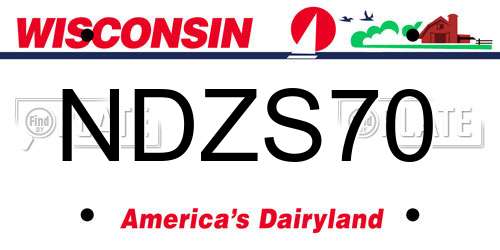NDZS70 Wisconsin License Plate