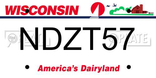 NDZT57 Wisconsin License Plate
