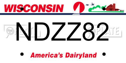 NDZZ82 Wisconsin License Plate