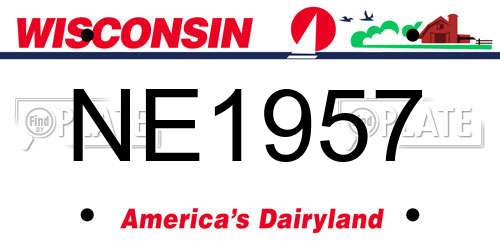 NE1957 Wisconsin License Plate