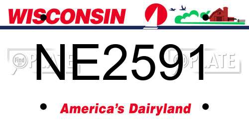 NE2591 Wisconsin License Plate