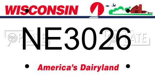 NE3026 Wisconsin License Plate