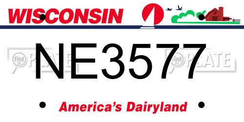 NE3577 Wisconsin License Plate
