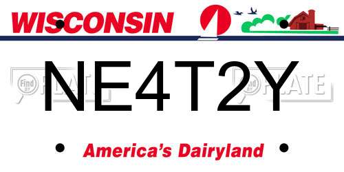 NE4T2Y Wisconsin License Plate