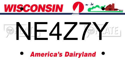 NE4Z7Y Wisconsin License Plate