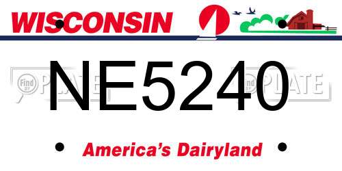 NE5240 Wisconsin License Plate