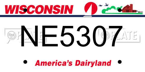 NE5307 Wisconsin License Plate
