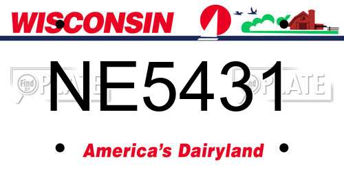 NE5431 Wisconsin License Plate