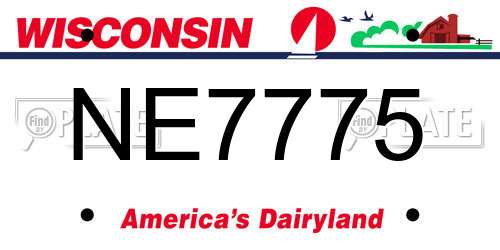 NE7775 Wisconsin License Plate
