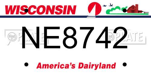 NE8742 Wisconsin License Plate