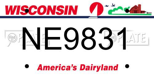 NE9831 Wisconsin License Plate