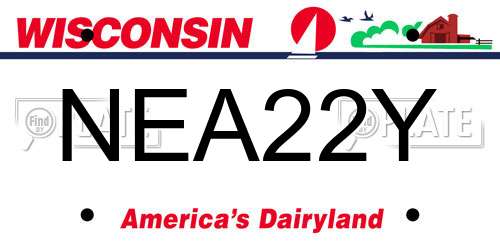 NEA22Y Wisconsin License Plate