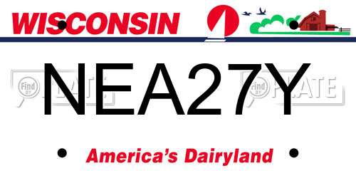 NEA27Y Wisconsin License Plate