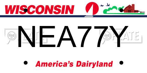 NEA77Y Wisconsin License Plate