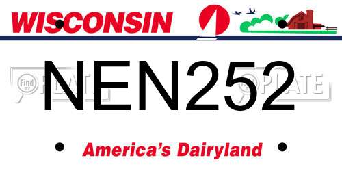 NEN252 Wisconsin License Plate