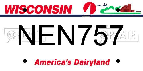 NEN757 Wisconsin License Plate