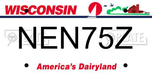 NEN75Z Wisconsin License Plate