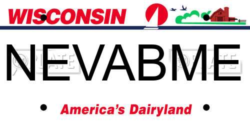 NEVABME Wisconsin License Plate