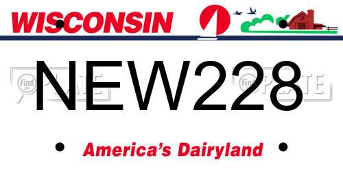 NEW228 Wisconsin License Plate