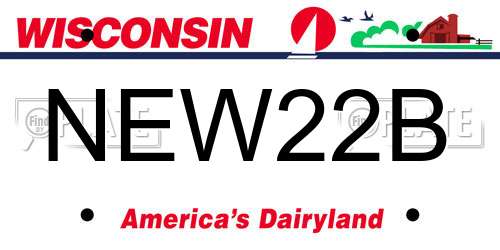 NEW22B Wisconsin License Plate