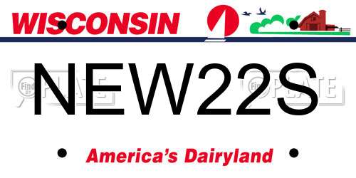 NEW22S Wisconsin License Plate
