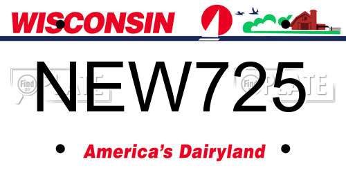 NEW725 Wisconsin License Plate