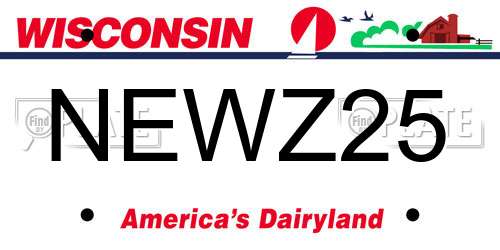 NEWZ25 Wisconsin License Plate