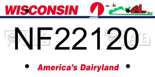 NF22120 Wisconsin License Plate